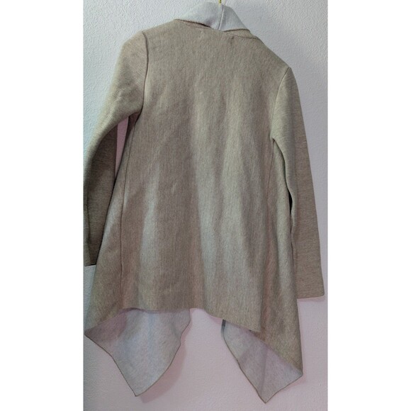 Zara Cardigan Sweater Women Small Tan Knit Acrylic Long Sleeve Drape Front (A14) - Picture 2 of 4